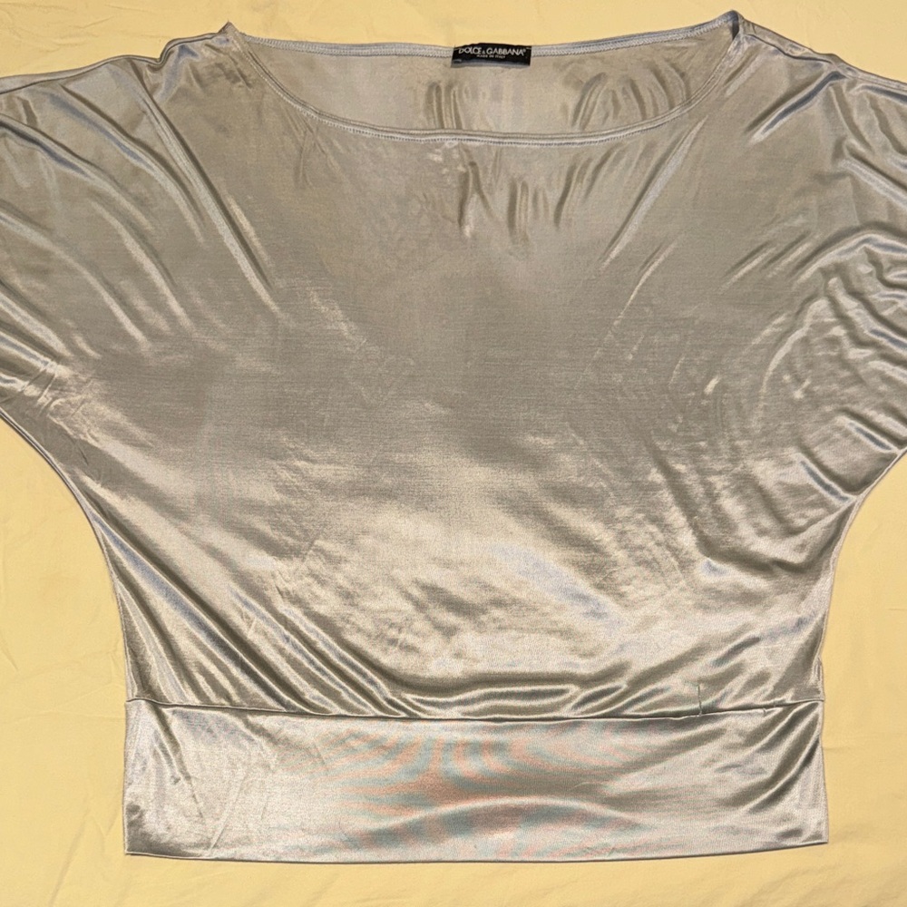 Dolce & Gabbana Metallic Silver Blouse - Picture 10 of 10
